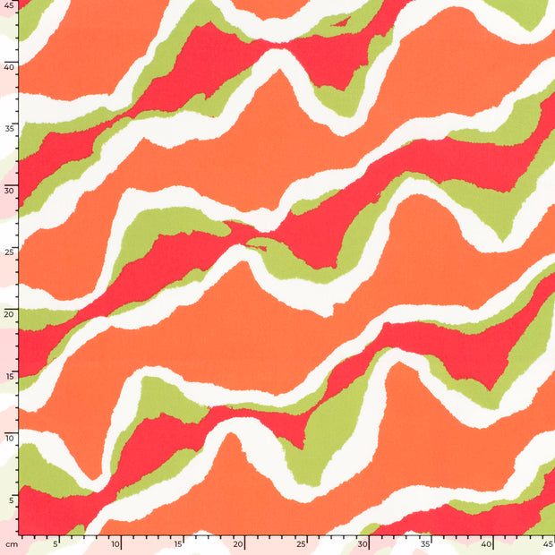 Baumwolle Satin fabrik Abstrakt Coral