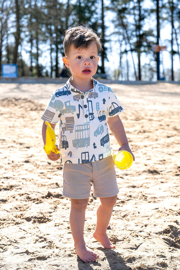 Double gaze tissu Unicolore Beige