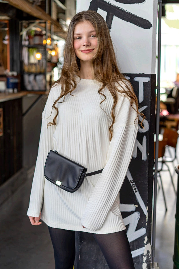 Rib Jersey fabric Unicolour Off White