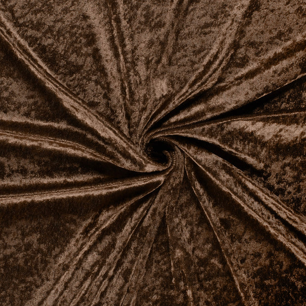 Velours fabric Dark Brown crushed 
