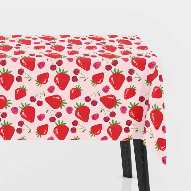 Hule tela Fresas Rosa claro