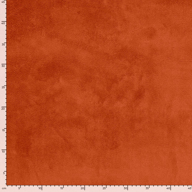 Coral Fleece fabric Unicolour Brique