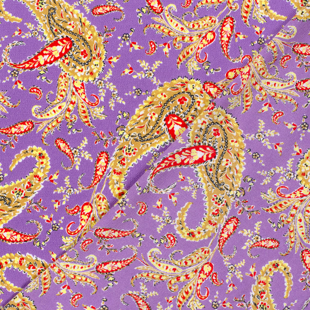 Polyester Bubble fabric Paisley printed 