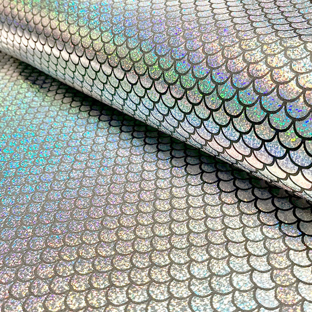Lamé tela Sirena Plata