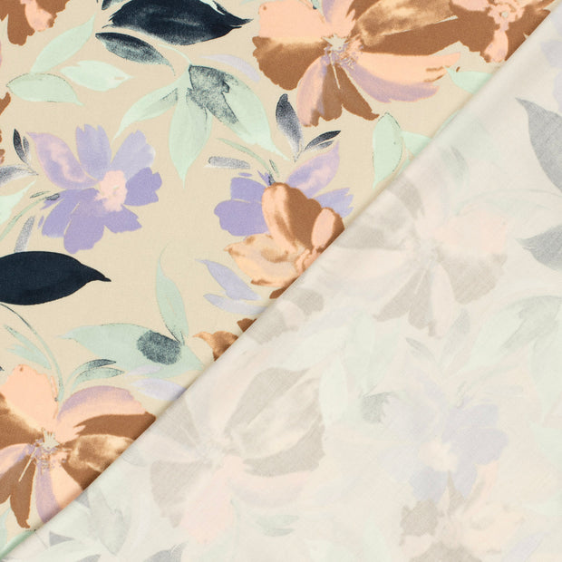 Viscose Satin tissu fleurs imprimé 
