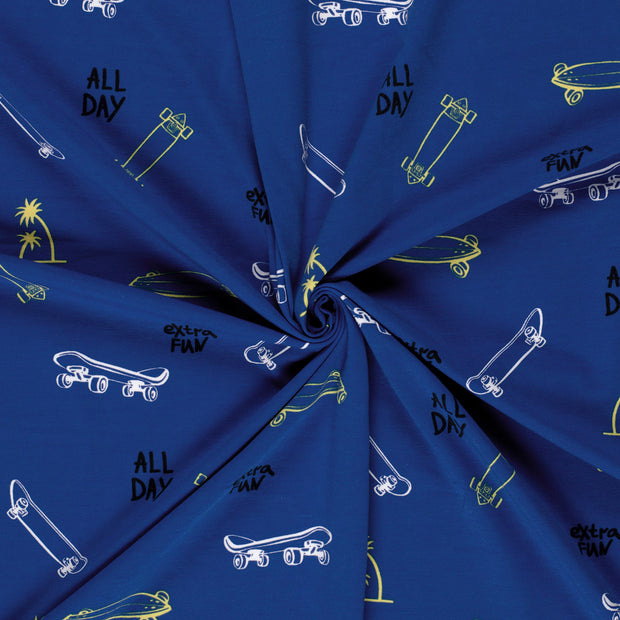 Cotton Jersey fabric Cobalt printed 