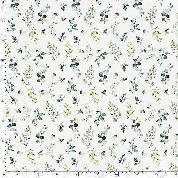 Panama fabric Leaves Off White