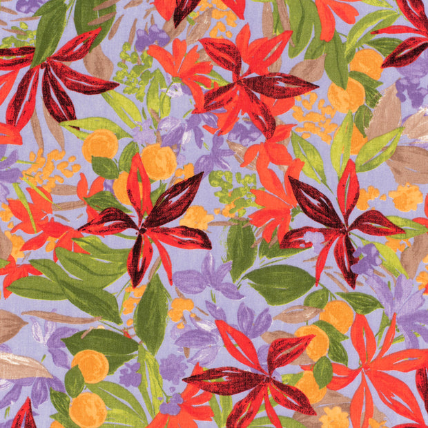 Linen Look fabric Purple semi-transparent