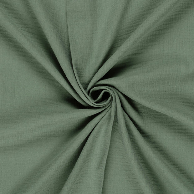 Mousseline stof Donker mint 