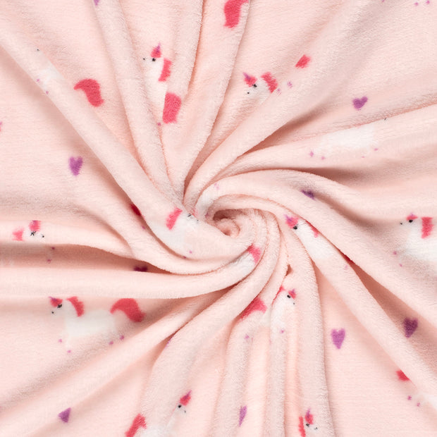 Coral Fleece fabrik Rosa bedruckt 