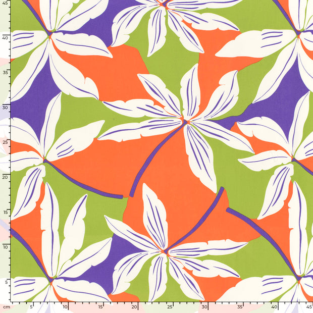 Baumwolle Satin fabrik Blumen Coral