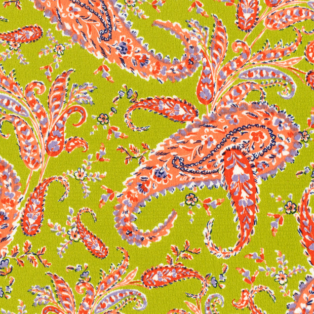 Polyester Bubble tissu paisley Vert Citron