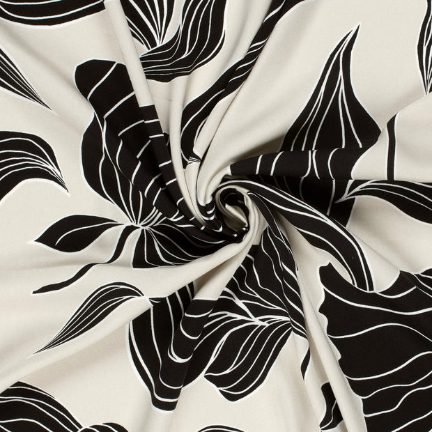 Viscose Satin fabrik Beige bedruckt 
