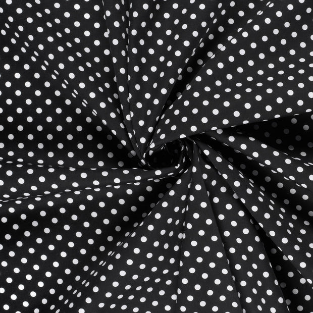 Cotton Poplin fabric Black printed