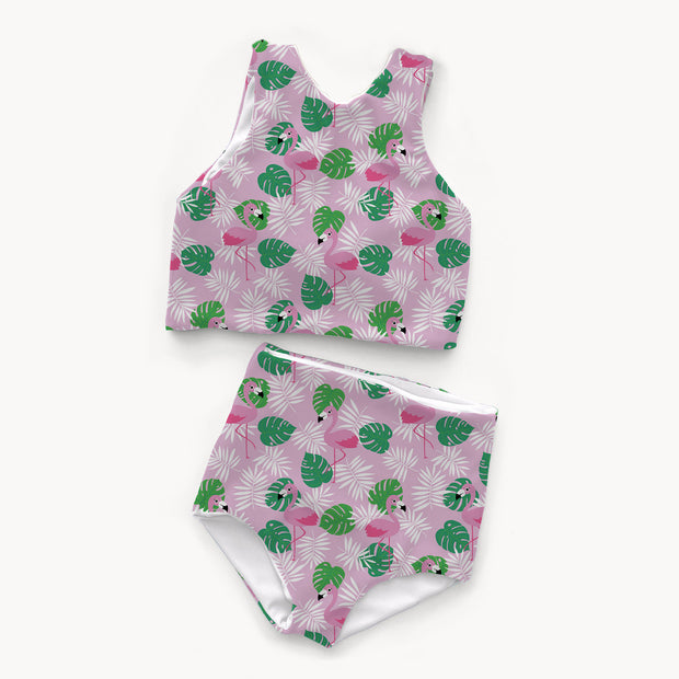 Swimwear Jersey UPF50 Recycled fabrik Flamingos Rosa