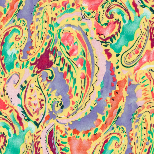 Polyester Bubble fabrik Paisley Helles Gelb