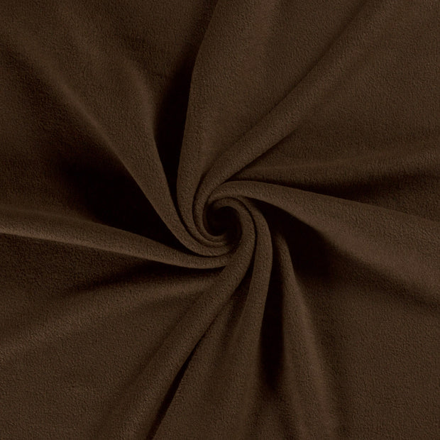 Polar Fleece fabric Dark Brown brushed 