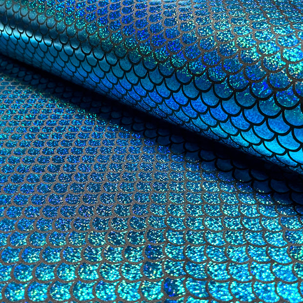 Lamé stof Zeemeermin Aqua