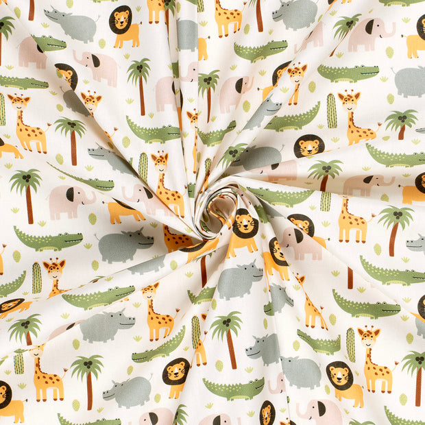 Panama fabric Beige printed 