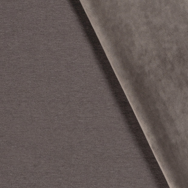 Velours tissu Melange Gris taupe