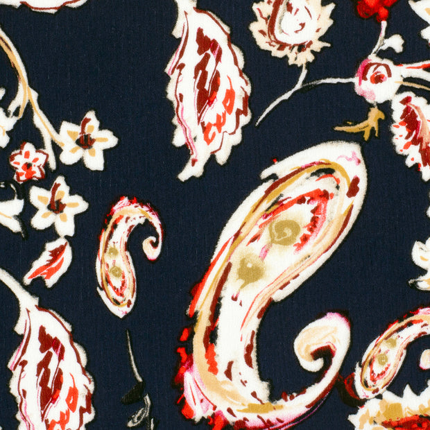 Borken Crepe tela Cachemira Azul marino