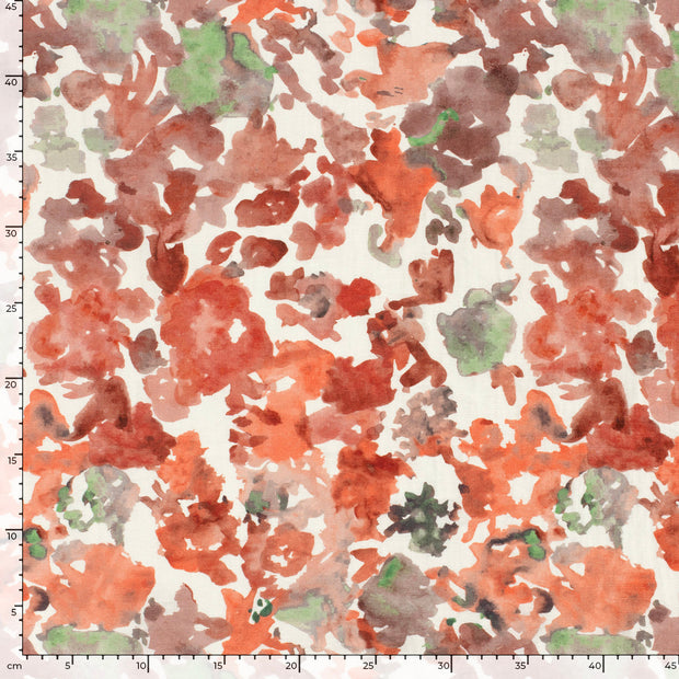 Viscose Nylon Twill fabric Abstract Coral