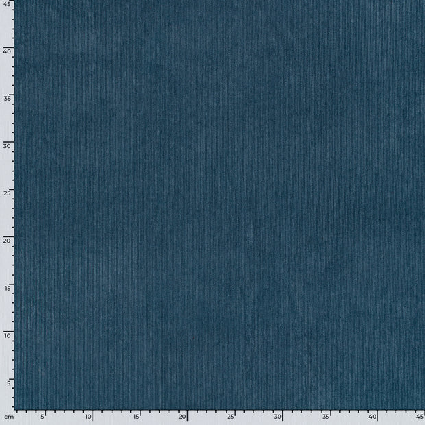 Babycord Stretch 21w fabric Unicolour Indigo