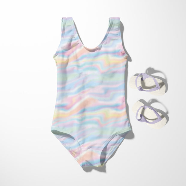 Swimwear Jersey UPF50 Recycled fabrik Abstrakt Babyblau