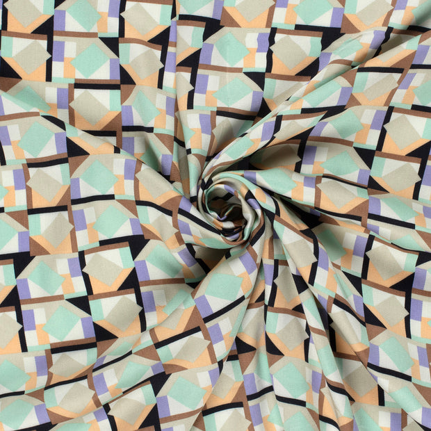 Viscose Satin fabric Beige printed