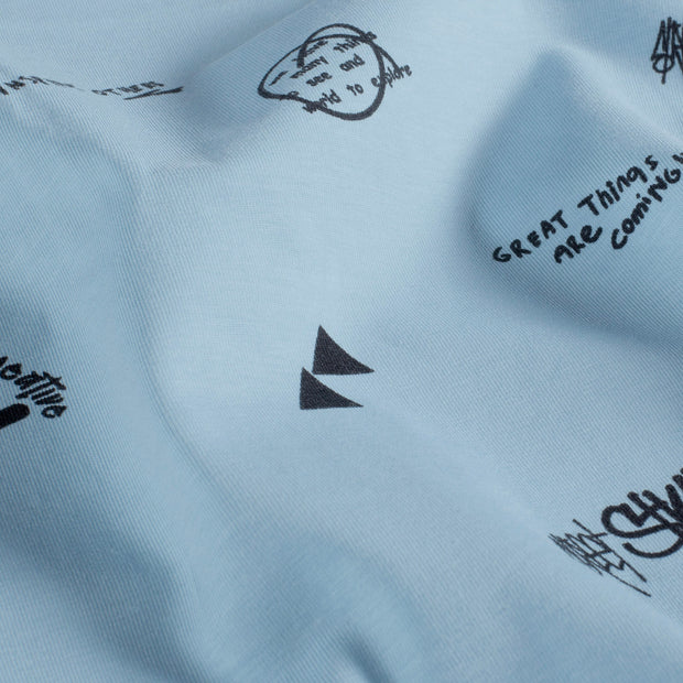 Baumwolle Jersey fabrik Buchstaben Babyblau
