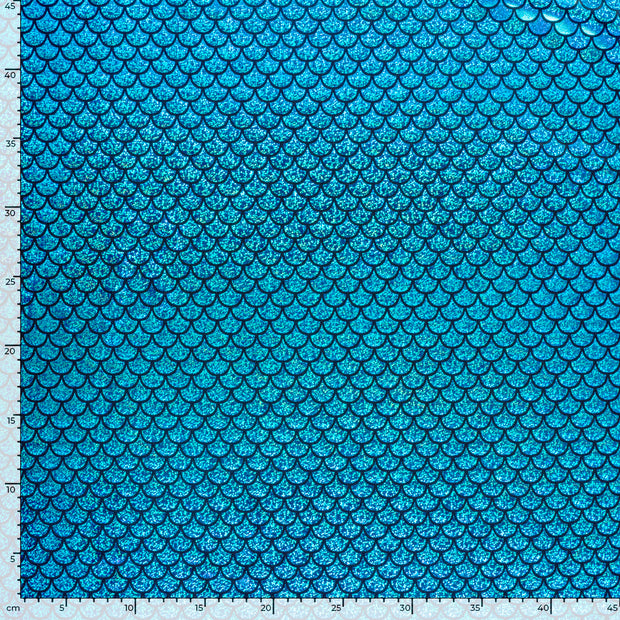 Lamé stof Zeemeermin Aqua