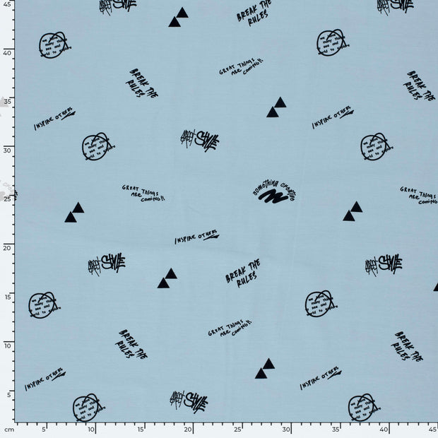 Baumwolle Jersey fabrik Buchstaben Babyblau