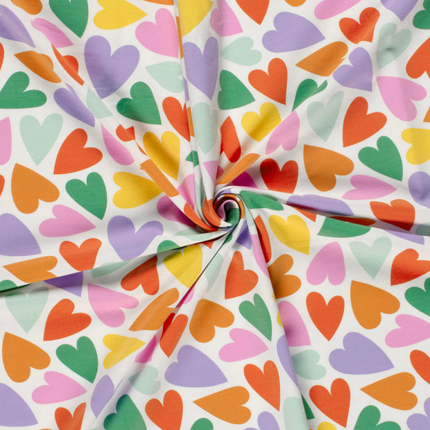 Cotton Jersey fabric Off White printed 