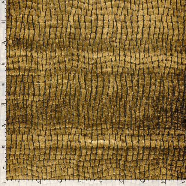 Lamé fabric Crocodiles Gold