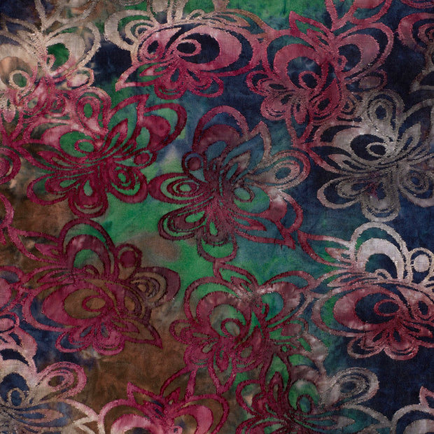 Burnout Jacquard stof Aubergine mat 