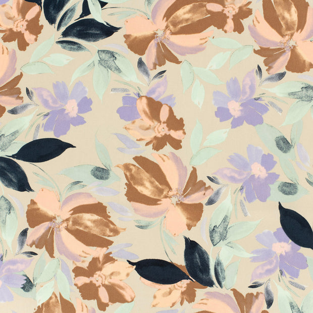 Viscose Satin tissu Beige brillant 