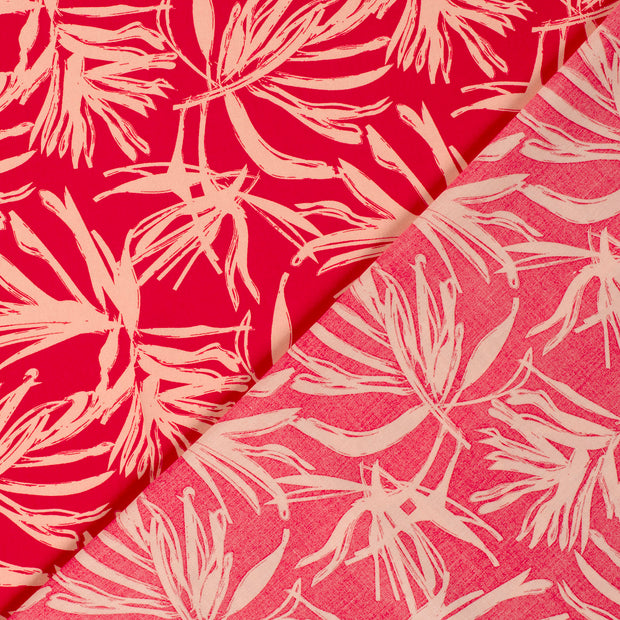 Viscose Poplin fabric Leaves printed 