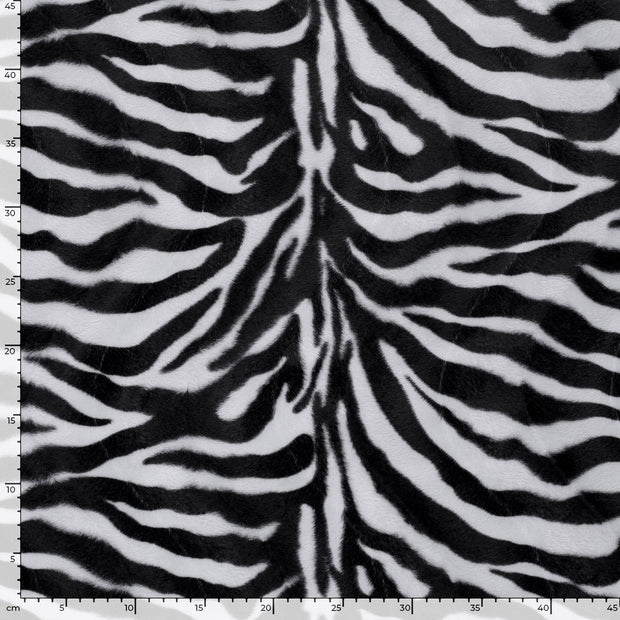 Velours fabric Zebras White