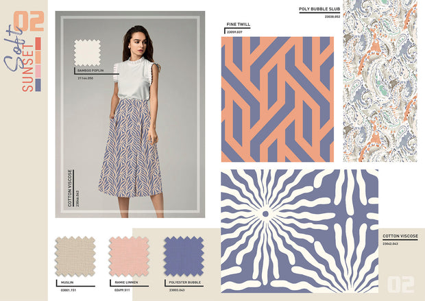 Keper Stretch stof Abstract Zalm