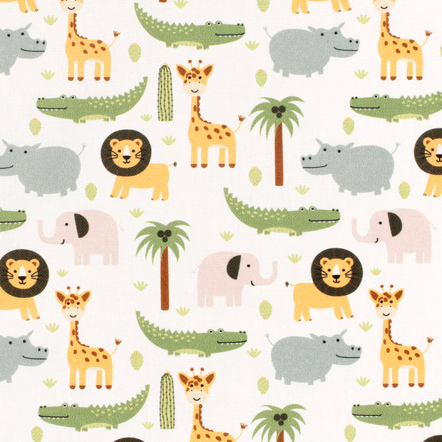 Panama fabric Animals Beige