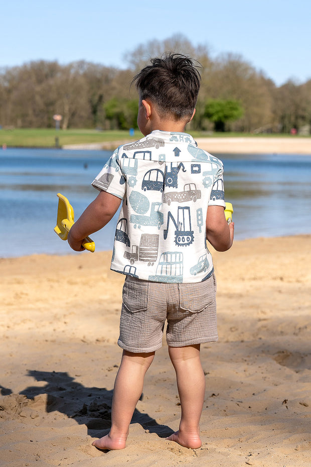 Double gaze tissu Unicolore Beige