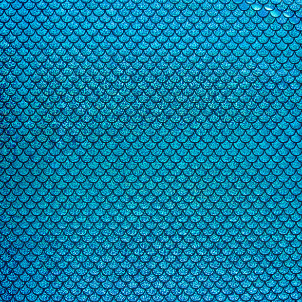 Lamé stof Aqua foliedruk 