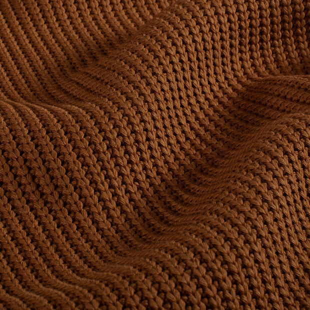 Heavy Knit fabric Cable Brique