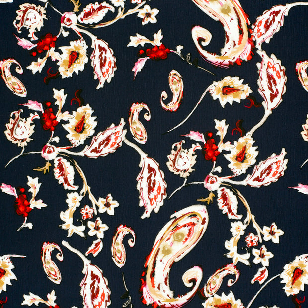 Borken Crepe tela Azul marino mate