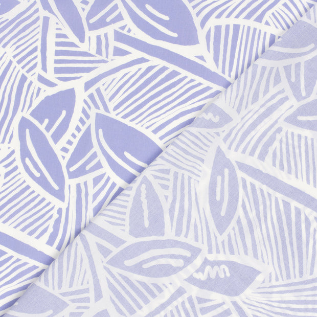 Satin de coton tissu Feuilles imprimé 