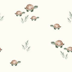 Baumwolle Jersey GOTS digital bedruckt Schildkröten Wollweiß