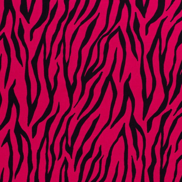 Satin de coton tissu animaux Fuchsia