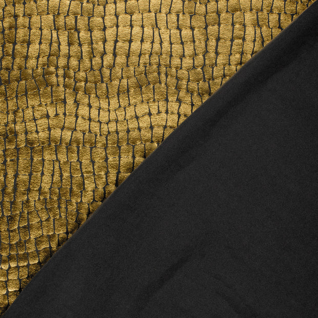 Lamé fabric Crocodiles Gold