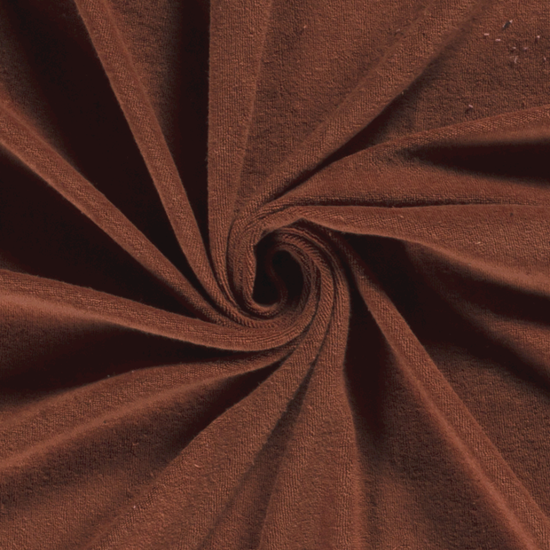 Stretch terry fabric Unicolour Redwood