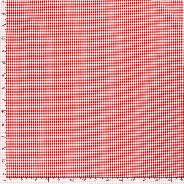Algodón Popelina Yarn Dyed tela Cuadros Rojo